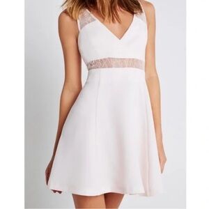BCBGeneration White Sleeveless V-Neck A-Line Mini Dress